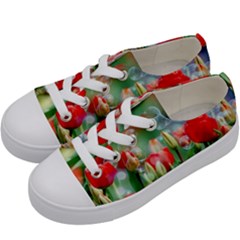 Colorful Flowers Kids  Low Top Canvas Sneakers