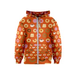 Coffee Donut Cakes Kids  Zipper Hoodie by Mariart