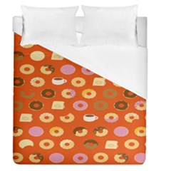 Coffee Donut Cakes Duvet Cover (queen Size) by Mariart