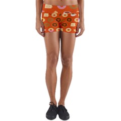 Coffee Donut Cakes Yoga Shorts by Mariart