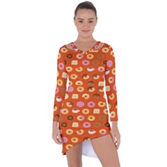 Coffee Donut Cakes Asymmetric Cut-out Shift Dress by Mariart