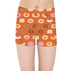 Coffee Donut Cakes Kids Sports Shorts by Mariart