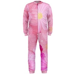 Cosmos Flower Floral Sunflower Star Pink Frame Onepiece Jumpsuit (men)  by Mariart