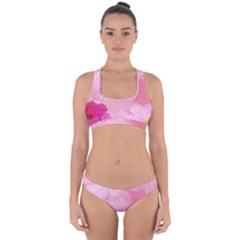 Cosmos Flower Floral Sunflower Star Pink Frame Cross Back Hipster Bikini Set by Mariart