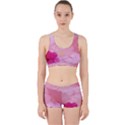 Cosmos Flower Floral Sunflower Star Pink Frame Work It Out Sports Bra Set View1