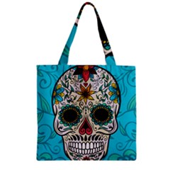 Sugar Skull New 2015 Zipper Grocery Tote Bag by crcustomgifts