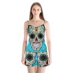 Sugar Skull New 2015 Satin Pajamas Set by crcustomgifts