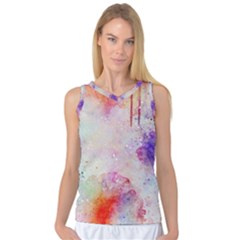 Watercolor Galaxy Purple Pattern Women s Basketball Tank Top by paulaoliveiradesign