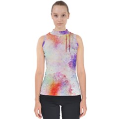 Watercolor Galaxy Purple Pattern Shell Top by paulaoliveiradesign