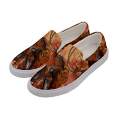 Steampunk, Steampunk Elephant With Clocks And Gears Women s Canvas Slip Ons by FantasyWorld7