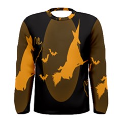 Day Hallowiin Ghost Bat Cobwebs Full Moon Spider Men s Long Sleeve Tee