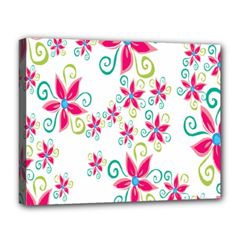Flower Beauty Sexy Rainbow Sunflower Pink Green Blue Canvas 14  X 11  by Mariart
