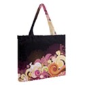 Flower Back Leaf Polka Dots Black Pink Medium Tote Bag View2