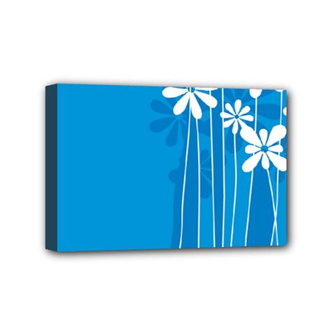 Flower Blue Mini Canvas 6  X 4  by Mariart