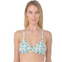 Flower Blue Butterfly Leaf Green Reversible Tri Bikini Top View3