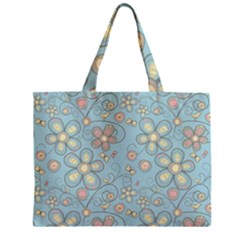 Flower Blue Butterfly Bird Yellow Floral Sexy Zipper Mini Tote Bag by Mariart