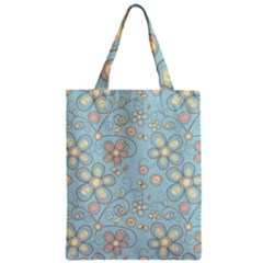 Flower Blue Butterfly Bird Yellow Floral Sexy Zipper Classic Tote Bag