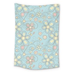 Flower Blue Butterfly Bird Yellow Floral Sexy Large Tapestry