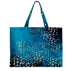 Flower Back Leaf River Blue Star Zipper Mini Tote Bag by Mariart