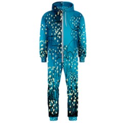 Flower Back Leaf River Blue Star Hooded Jumpsuit (men)  by Mariart