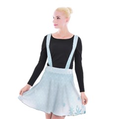 Flower Blue Polka Plaid Sexy Star Love Heart Suspender Skater Skirt by Mariart