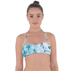 Flower Blue River Star Sunflower Halter Bandeau Bikini Top by Mariart