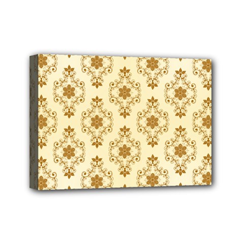 Flower Brown Star Rose Mini Canvas 7  X 5 