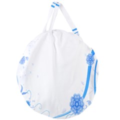 Flower Blue Sunflower Star Sexy Giant Round Zipper Tote by Mariart