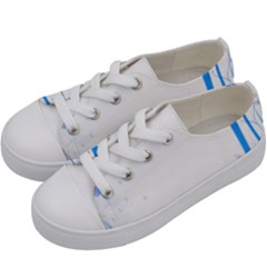 Flower Blue Sunflower Star Sexy Kids  Low Top Canvas Sneakers