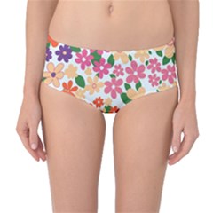 Flower Floral Rainbow Rose Mid-waist Bikini Bottoms by Mariart
