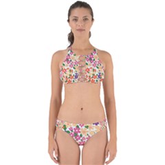 Flower Floral Rainbow Rose Perfectly Cut Out Bikini Set