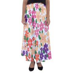 Flower Floral Rainbow Rose Flared Maxi Skirt