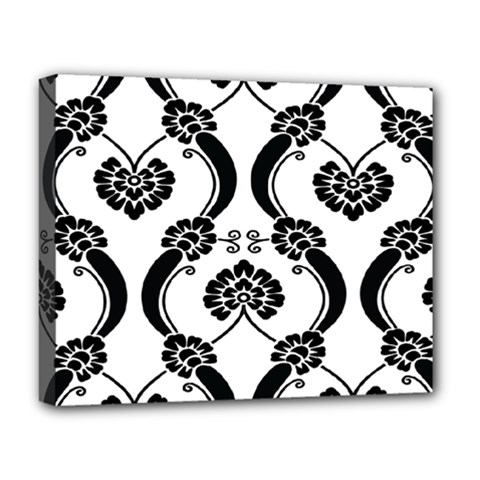 Flower Floral Black Sexy Star Black Deluxe Canvas 20  x 16  