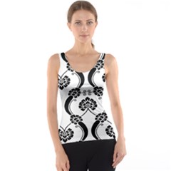 Flower Floral Black Sexy Star Black Tank Top