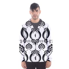 Flower Floral Black Sexy Star Black Hooded Wind Breaker (Men)