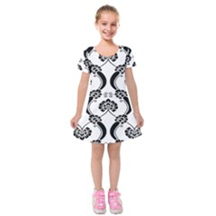 Flower Floral Black Sexy Star Black Kids  Short Sleeve Velvet Dress