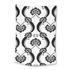 Flower Floral Black Sexy Star Black Small Tapestry