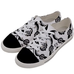 Flower Floral Black Sexy Star Black Women s Low Top Canvas Sneakers