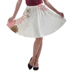 Flower Floral Rose Sunflower Star Sexy Pink A-line Skater Skirt by Mariart