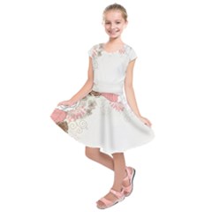 Flower Floral Rose Sunflower Star Sexy Pink Kids  Short Sleeve Dress