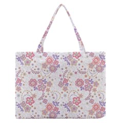 Flower Floral Sunflower Rose Purple Red Star Zipper Medium Tote Bag by Mariart