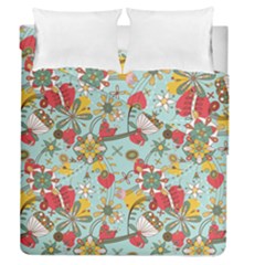 Flower Fruit Star Polka Rainbow Rose Duvet Cover Double Side (queen Size) by Mariart