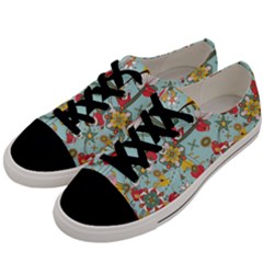 Flower Fruit Star Polka Rainbow Rose Men s Low Top Canvas Sneakers by Mariart