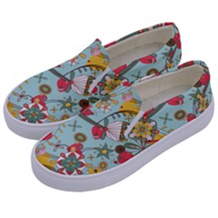 Flower Fruit Star Polka Rainbow Rose Kids  Canvas Slip Ons by Mariart