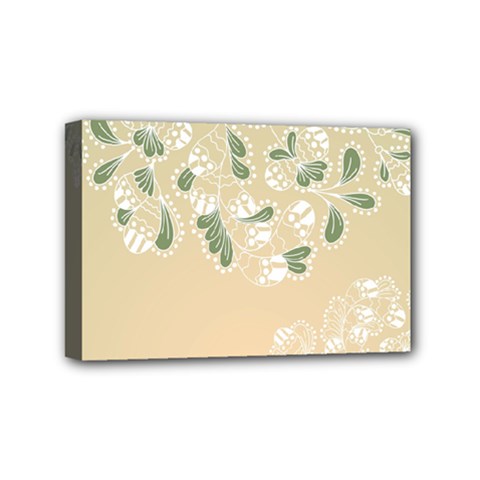 Flower Frame Green Sexy Mini Canvas 6  X 4 