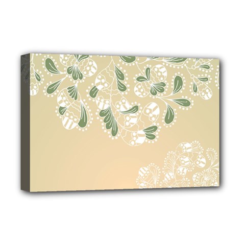 Flower Frame Green Sexy Deluxe Canvas 18  X 12   by Mariart