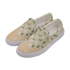 Flower Frame Green Sexy Women s Canvas Slip Ons by Mariart