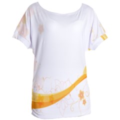 Flower Floral Yellow Sunflower Star Leaf Line Women s Oversized Tee by Mariart