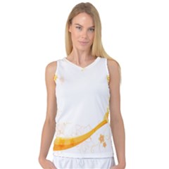 Flower Floral Yellow Sunflower Star Leaf Line Women s Basketball Tank Top by Mariart