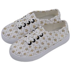 Flower Leaf Gold Kids  Classic Low Top Sneakers